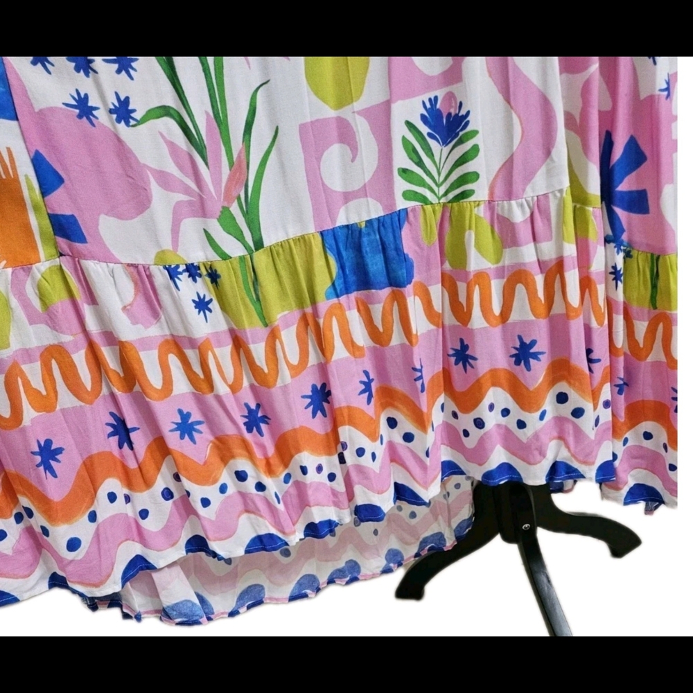 Paper Heart Colorful Maxi Dress with Abstract Print-Size Medium - Picture 13 of 17